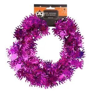 Party DIY Craft Indoor Outdoor Metallic Multi Color PVC Halloween Wire Spider Tinsel Garland