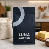 Sachet de café personnalisé de qualité alimentaire 1 kg, pochette refermable en aluminium avec valve d'air pour café moulu