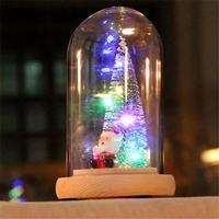Weihnachts baum LED Nachtlicht Desktop Ornament mit Glas abdeckung Festliche Dekoration Weihnachts geschenke Neujahrs Weihnachts baum