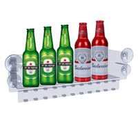Support de présentation à ventouse en acrylique de marque personnalisée présentoir mural pour boissons avec ventouse de porte glacière en plastique pour supermarché et magasin