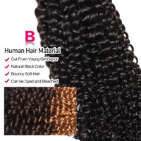 12A Extensions de cheveux humains vierges brésiliens, trame ultra double drawn Water Wave pour tissage, sans nœuds ni perte, douceur durable