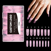 150 pièces de nouvelles formes à ongles doubles ovales roses transparentes pour faux ongles en acrylique, formes de construction rapide pour gel UV, extensions d'ongles, formes supérieures