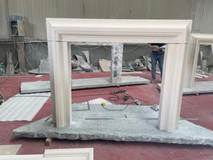 Cornice del camino in pietra calcarea Beige personalizzata dalla fabbrica cinese per progetti interni - Product Image 4