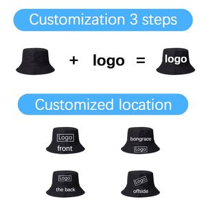 Custom <b>Bucket</b> Hats Reversible for Men Unisex High Quality Polyester Solid Color Plain Blank Hat Embroidery logo <b>Bucket</b> Hat Print - Product Image 2