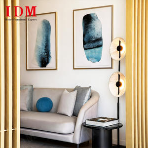 Juego de Muebles de Dormitorio de Lujo Costero IDM, Cama Tapizada Moderna Ecológica de Alta Gama, Mesita de Noche Inspirada en un Apartamento Oceánico - Product Image 5