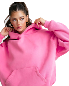 Produttori di abbigliamento 2024 Street Wear Joggers tuta da <span class=keywords><strong>donna</strong></span> due pezzi Set tuta <span class=keywords><strong>oversize</strong></span> in rosa - Product Image 2