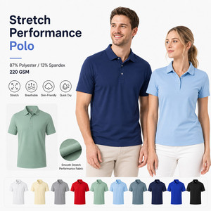 Camiseta Polo de Rendimiento Personalizada con Logotipo para Hombre y Mujer, 13% Elastano, Elástica en 4 Direcciones, Transpirable, Ropa de Golf para Equipos, Venta al Por Mayor, Tallas S-4XL, Azul Rey - Product Image 1