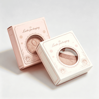 Boîte d'emballage personnalisée pour fards à paupières, en carton blanc pliable avec fenêtre, revêtement UV, personnalisable