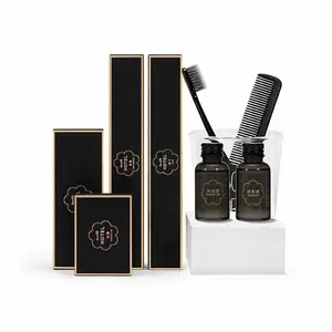 S&J High-end Black Gold Customized Disposable Toiletries Guestroom Amenities Hotel Supplies Set Luxury Hotel Sets Liquid