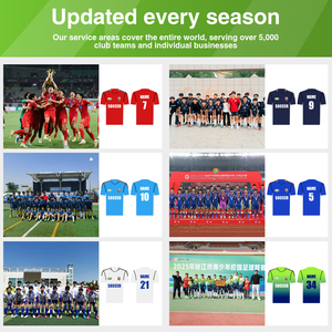 Groothandelsclub voor kleine bestellingen Populaire sport-T-shirts Rood Wit Groen Blauw Geel Oranje Hoge kwaliteit voetbaltenues Kort en snel - Product Image 5