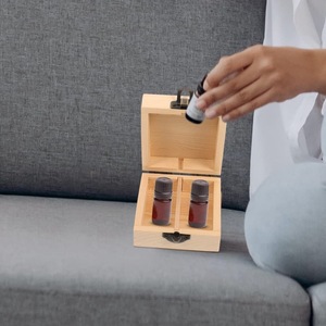 <b>Pine</b> Essential Oil Storage <b>Box</b> Rectangle Portable Gift Packaging <b>Box</b> With Compartment For Aromatherapy Use - Product Image 1