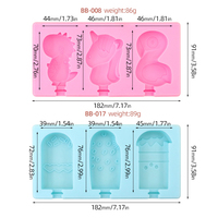 Chine gros 3D crème glacée moule Popsicle moule avec couvercle avec bâton en plastique été bricolage dessin animé Animal Popsicle Silicone moule