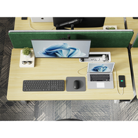 Bureau debout moderne à 2 places, moteur double, cadre de table convertible extensible à hauteur réglable en 3 étapes