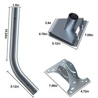 Support métallique antirouille RGZ avec revêtement en poudre pour support solaire LED, luminaire extérieur réglable 16'