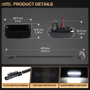 Luz de Marcador Lateral LED Nueva al <span class=keywords><strong>por</strong></span> Mayor para Chevy Silverado 2500HD 3500HD GMC Sierra 2500HD 3500HD, Luz de Señal de Giro Blanca, Ámbar y Roja - Product Image 6