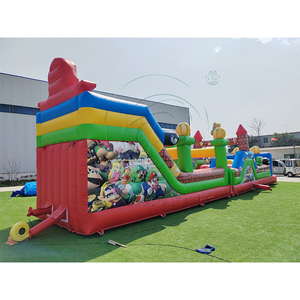 Château gonflable commercial pour enfants avec parcours d'obstacles, toboggan, mur d'escalade, château gonflable <span class=keywords><strong>de</strong></span> saut en PVC - Product Image 4