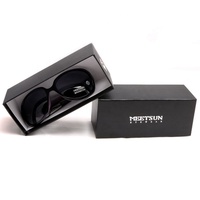 Boîte de tiroir de lunettes de soleil en carton dur, ouverture personnalisée, vente en gros, emballage de lunettes de soleil en papier Kraft noir, Logo personnalisé fait à la main