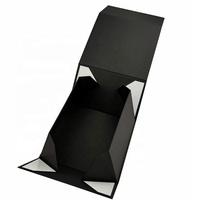 NOUVEAU Coffret Cadeau Rigide Magnétique Personnalisé en Carton, Finition Noire Luxe avec Lamination Mate, Matériaux Recyclés, Conception Pliable, Impression Quadricolore