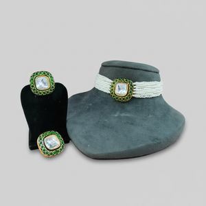 Gargantilla de moissanita de piedra Kundan radiante Premium para mujer, collares de moda tradicionales indios, Gargantilla asequible de alta calidad - Product Image 1