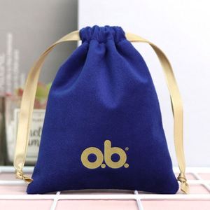 Custom Logo Premium Velvet <b>Drawstring</b> Pouch Luxurious Long Plush Reusable Portable Jewelry Dust Bag Cosmetic Storage - Product Image 4