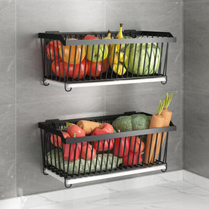 Étagère murale en acier inoxydable 304 pour légumes, panier de rangement rectangulaire amovible multifonctionnel pour cuisine et salle de bain - Product Image 3