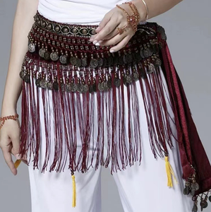 Bauchtanz Hüfttuch Münz gürtel Stammes kostüm Fransen Quaste Gürtel Kupfer Bauchtanz Taille Tribal Design Conins Gürtel - Product Image 2