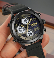 Jam Tangan Pria SKMEI Brand 1975 Fashion Guneine dan Baja Tahan Karat 304 Tahan Air dengan Fitur Dual Time