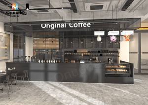 Muebles de mostrador para cafetería comercial, MDF, vidrio templado, metal, diseño ecológico de alta resistencia, tamaño/color/logotipo personalizables - Product Image 3