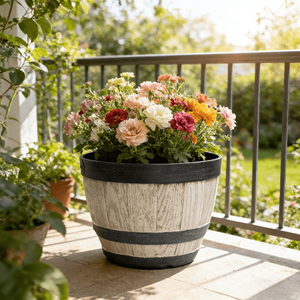 กระถางต้นไม้พลาสติกลายไม้  รักษ์โลก สำหรับสวนและดอกไม้ - Product Image 1