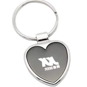 Nouveau design Porte-clés en métal personnalisé en forme de coeur Porte-clés Blank Love Keychain