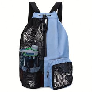 Custom Logo Printed Oxford Cloth Gym Drawstring Backpack Men Women Wet <b>Bag</b> Pocket <b>Net</b> Mesh Beach Household - Product Image 4