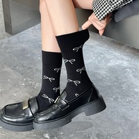 Chaussettes mi-mollet à nœud pour filles, chaussettes en coton de haute qualité de style ballet, chaussettes longues douces pour l'automne