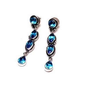 Oxidized Silver Dangle <b>Earring</b> Boho Antique Jewelry for Women Gift for her - Product Image 1