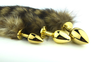 Small Size Anal Sexy <strong>Toys</strong> With Gold Metal Color <strong>Fake</strong> Fur Fox Dog Tail Anal Plug Butt Plug Flirt <strong>Anus</strong> Plug for Gay - Product Image 5