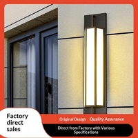 Lampe murale extérieure LED en acier inoxydable de style chinois moderne, étanche, pour patio, cour, villa, jardin, mur extérieur et pilier de portail