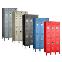 STORION Casier métallique démontable à 2 niveaux, 3 colonnes, 6 compartiments, avec crochets, ventilation, durable et écologique