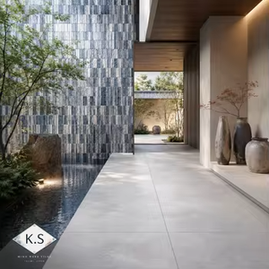 Carreaux de sol et de mur en porcelaine pour design d'intérieur, base gris foncé calme, motifs imitation pierre variés, 600 x 600 - Product Image 6