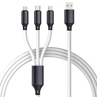 Ensemble de câbles de charge de voyage en silicone haut de gamme 5-en-1, charge rapide et synchronisation des données pour USB-C/Micro USB, 7 couleurs, compatible avec les imprimantes
