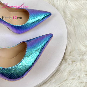 Blue Snake Designer Stiletto tacchi alti pump belle scarpe da sposa per le donne Comfort moda tendenza per matrimoni estivi - Product Image 5