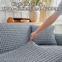 Housse de canapé jacquard extensible et protectrice pour salon, grandes tailles, nouvelle collection, pour canapés modernes et fauteuils, modèle 3 3 1 1 Solid Skirt
