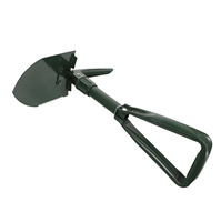 Pelle de camping multifonctionnelle pliable en acier avec manche long droit et design repliable