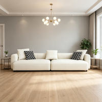 Canapé en cuir véritable avec rembourrage en éponge, design moderne pour un environnement de vie paisible et confortable pour toute la famille