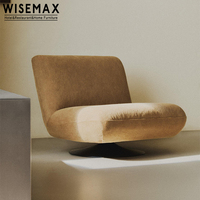 WISEMAX FURNITURE Chaise simple de loisir en tissu de velours brun Boucle Mobilier nordique de salon Canapé simple Chaise d'appoint lounge