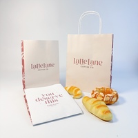 Grand sac en papier kraft personnalisé avec poignées torsadées solides pour le café, la restauration, l'épicerie à emporter, les sacs fourre-tout