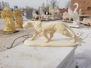 Tigre de mármol rojo de alta calidad, estatua de pie para Decoración