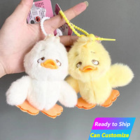 Porte-clés en peluche de canard personnalisé en gros, breloque de sac Kawaii mignonne et originale, pendentif en silicone, jouet en peluche esthétique, cadeau
