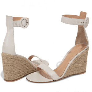 Sandalias de <span class=keywords><strong>yute</strong></span> con cuña para mujer, zapatos informales con hebilla y Punta abierta, alpargatas de verano - Product Image 2