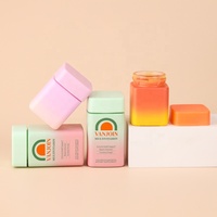 Bouteille en verre carrée personnalisée avec dégradé de couleurs, 90 ml, 100 ml, 120 ml, avec bouchon résistant aux enfants pour le stockage de pilules et de compléments alimentaires