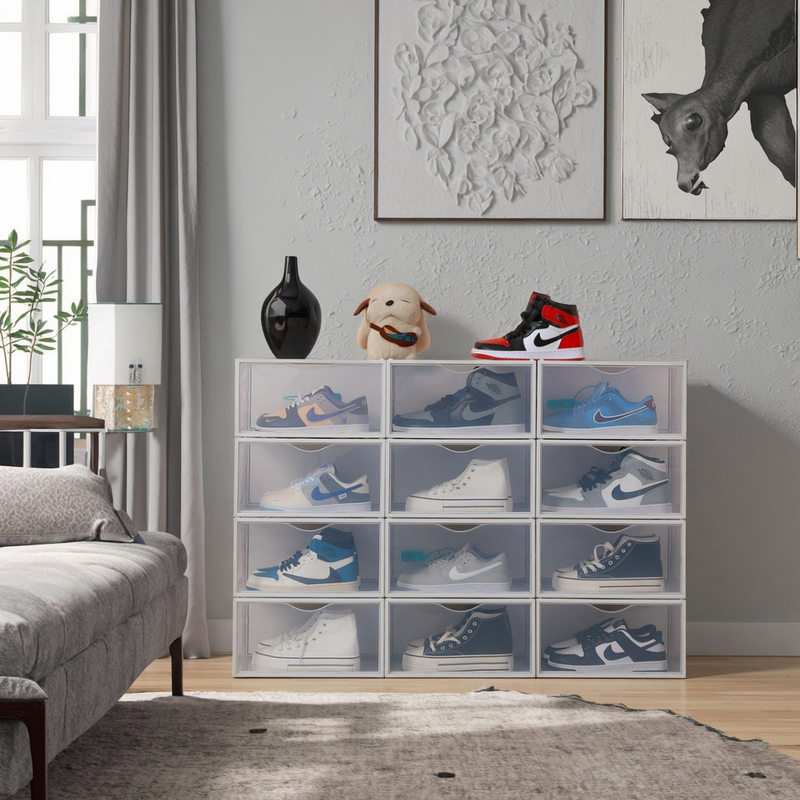 Shoe Storage Box Clear Plastic Stackable