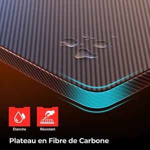 Table de jeu ergonomique avec éclairage LED et <span class=keywords><strong>plateau</strong></span> en fibre de carbone pour le gaming - Échantillon gratuit - Product Image 2